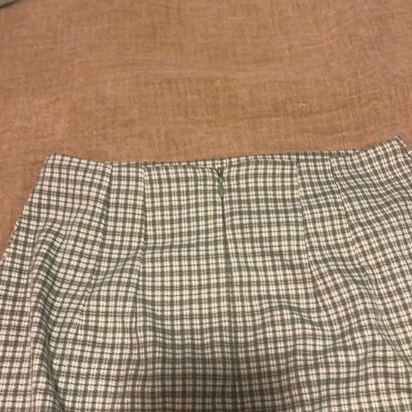 Gingham Sage Green Skirt - Picture 2 of 4